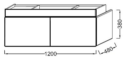EB1188-G1C  тумба TERRACE 120см /120х48х38/ (белый глянцевый) фото 2