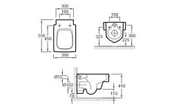 EDA102-00 унитаз TERRACE подвесной /55х38/ (бел)