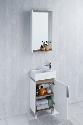 1A221702BBAZ0 зеркальный шкаф БЭЛЛА /46х82х11,5/ (белый/джара) фото 5