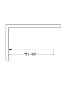 Шторка  на ванну 800*1400мм., стекло 6мм, цвет профиля матовый черный. Декоративная линия по периметру.