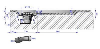Душевой поддон Cezares TRAY-S-R-80-550-56-W фото 7