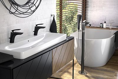 520238775 смеситель BALANCE умывальник (черный) фото 5