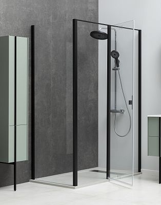 Душевой уголок Allen Brau Priority 100x100 3.31006.BBA + 3.31021.BBA черный браш фото 3