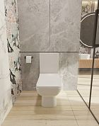 AQM1004 Унитаз напольный Rimless с сиденьем SoftClose, горизонтальный выпуск. 615x350x410мм