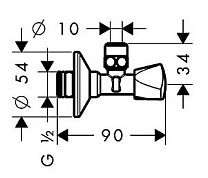 Вентиль угловой Hansgrohe Metropol Е 13902000