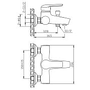 Смеситель для ванны Orange Tony M54-100Gr