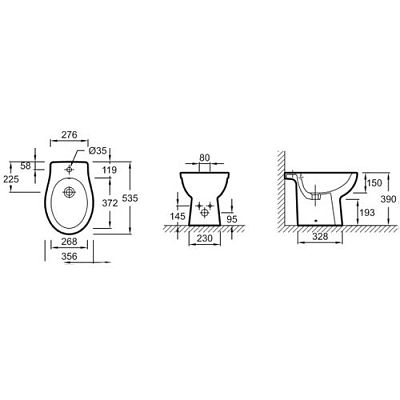 Биде напольное Jacob Delafon Patio EBB0002-00 фото 2