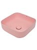AQM5011 Раковина накладная квадратная, цвет розовый матовый. 390x390x130 фото 2