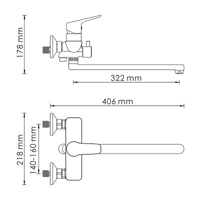 Lippe 4502L Смеситель для ванны с длинным изливом фото 6