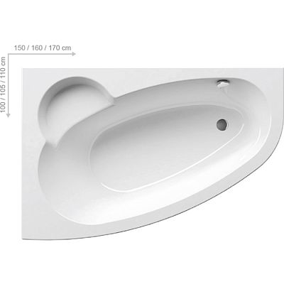 C451000000 ванна ассиметричная ASYMMETRIC правая /150x100/ (белый) фото 1