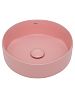 AQM5012 Раковина накладная круглая, цвет розовый матовый. 355x355x120 фото 3