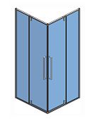 Душевой уголок 900*900*1950мм., стекло 6мм, цвет профиля матовый черный.