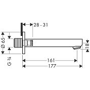Излив для ванны Hansgrohe Metropol S 14420000