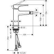 Смеситель для биде Hansgrohe Metropol 32520990