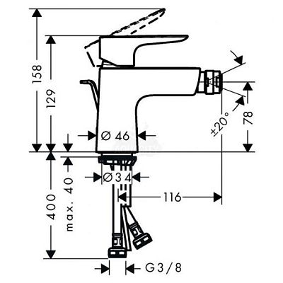 Смеситель для биде Hansgrohe Talis E 71720140 фото 2