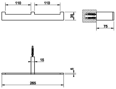 Полотенцедержатель двойной Gessi Rettangolo Shower 20915-708 шлифованная медь фото 2
