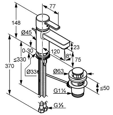 382600575 смеситель ZENTA умывальник (хром) фото 4