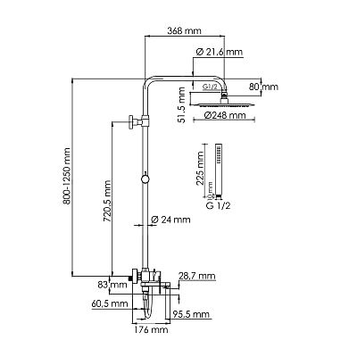 A174.258.217.CB Душевой комплект со смесителем фото 4