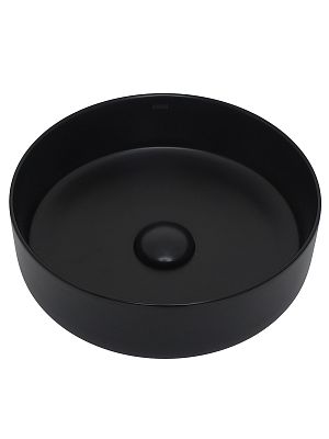 AQM5012 Раковина накладная круглая, цвет черный матовый. 355x355x120 фото 4