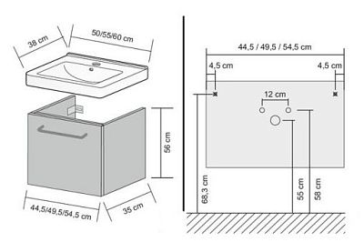 Тумба под умывальник Dreja Q MAX 68397 фото 2