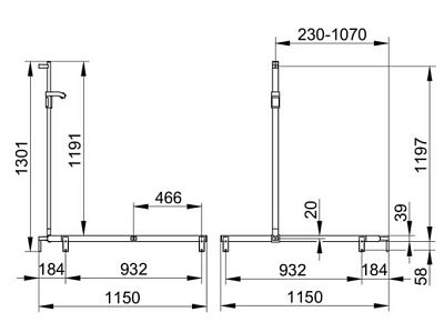 Поручень вдоль стены и штанга для душа KEUCO AXESS 35015 010401 1150 мм, для установки справа и слева, цвет Хром фото 3