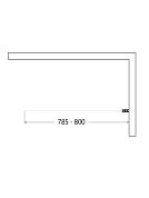 Шторка  на ванну 800*1400мм., стекло 6мм, цвет профиля матовый черный. Вертикальные и горизонтальные декоративные линии.