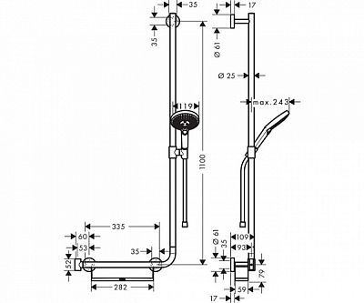Душевой гарнитур Hansgrohe Raindance Select S 120 Unic Comfort 26326400 фото 2