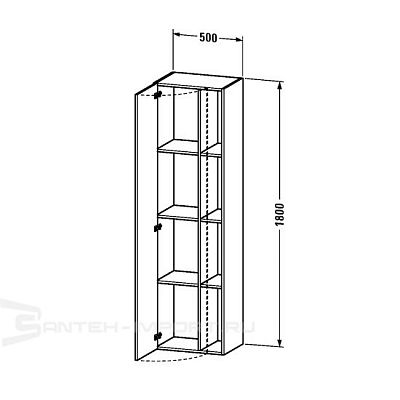 Шкаф Duravit DuraStyle DS1248L5252 дуб европейский фото 2