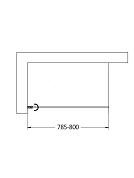 Шторка на ванну 800*1400мм., стекло 6мм, цвет профиля хром.