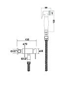 AQM 6010CR Retro Готовый комплект гигиенического душа (скрытый монтаж, латунная лейка), ХРОМ