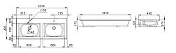 M70AWCD1202WG Spirit V2.0, Раковина мебельная, керамическая, 120 см, встроенная, цвет: белый, глянец