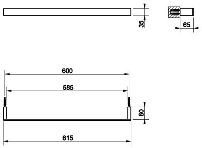 Полотенцедержатель Gessi Rettangolo Shower 20903-707 шлифованный черный металл фото 2