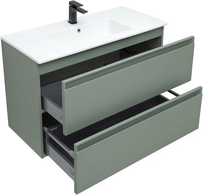 Тумба под раковину Allen Brau Eclipse 100 1.E1003.CGM олива матовый фото 9