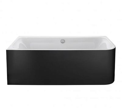 Акриловая ванна Duravit Happy D2 Plus 700449800000000 1800 х 800 c двумя наклонами для спины, с интегрированной акриловой панелью и ножками, угловая, белая/графит супер матовый фото 1