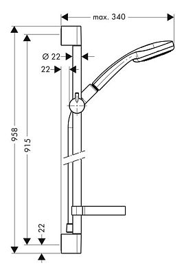 Душевой гарнитур Hansgrohe Croma 100 Unica'C Multi 27774000 фото 2