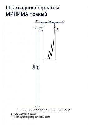 Шкаф одностворчатый правый Aquaton Минима 1A001803MN01R фото 1