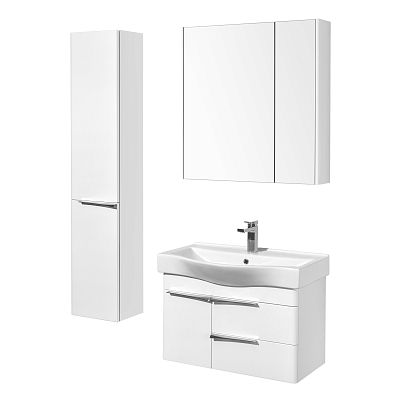 1A237102BV010 зеркальный шкаф БЕВЕРЛИ 80 /15х80х81/(белый глянец) фото 2