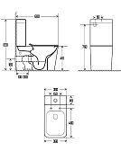 AQM1003 Унитаз напольный Rimless с сиденьем SoftClose, горизонтальный выпуск. 680x360x405мм