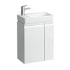 Тумба асимметричная Laufen Pro S 4.8300.1.095.475.1 для раковины Pro S 8.1595.5, дверца слева, полки справа, белый глянцевый фото 1