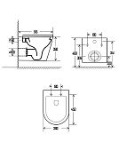 AQM2001 Унитаз подвесной с сиденьем SoftClose, технология смыва Rimless, скрытый крепеж. 515x355x365