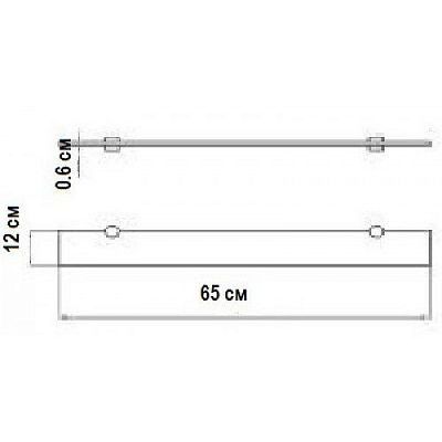 Полка стеклянная Aquaton Альпина 65 1A134903AL010 фото 4