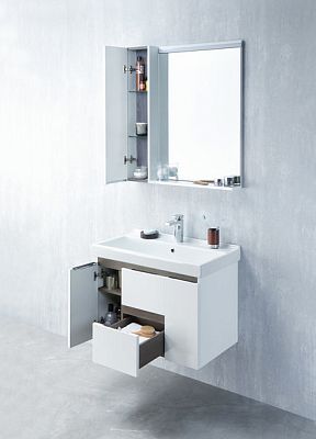 Тумба под раковину Aquaton Рене 80 белый, грецкий орех (1A222201NRC80) фото 5