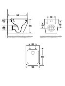 AQM2009 Унитаз подвесной с сиденьем SoftClose, технология смыва Rimless, скрытый крепеж. 525х360х370