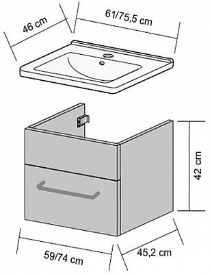 Тумба под умывальник Dreja ASTON 70246 фото 2