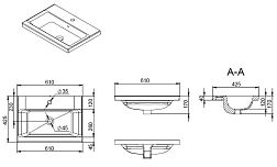M90WCC0602WG GEM, Раковина мебельная, керамическая, 60 см, встроенная, цвет: белый, глянец