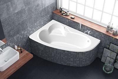 Atlant 150x100 L Асимметричная акриловая ванна C-bath фото 2