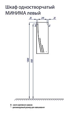 Шкаф одностворчатый левый Aquaton Минима 1A001803MN01L фото 1