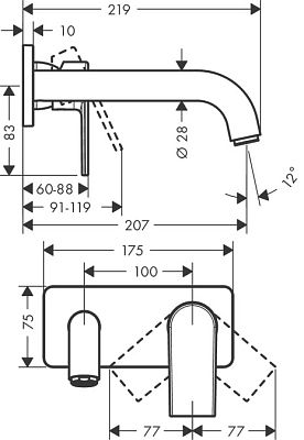 Смеситель для раковины HANSGROHE Vernis Shape 71578000 хром фото 4