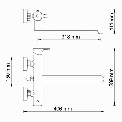 Berkel 4802L Смеситель для ванны с длинным изливом фото 7