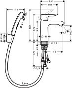 Смеситель для раковины Hansgrohe Metris 31285000